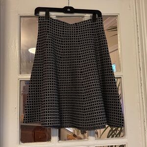 Milano Black and White Geometric A-Line Skirt